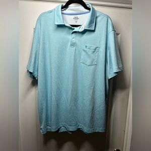 Izod Saltwater Sky Blue Polo Shirt for Men XXL Relaxed Classics